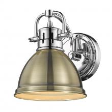  3602-BA1 CH-AB - Duncan 1 Light Bath Vanity in Chrome with an Aged Brass Shade